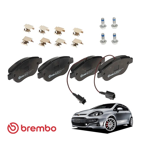 【BREMBO 正規品】 アバルト プント 199型 1.4L ABARTH PUNTO フロント ブレーキパッドセット 左右4枚 ブレンボ プライム ECE R90 認証 P23137