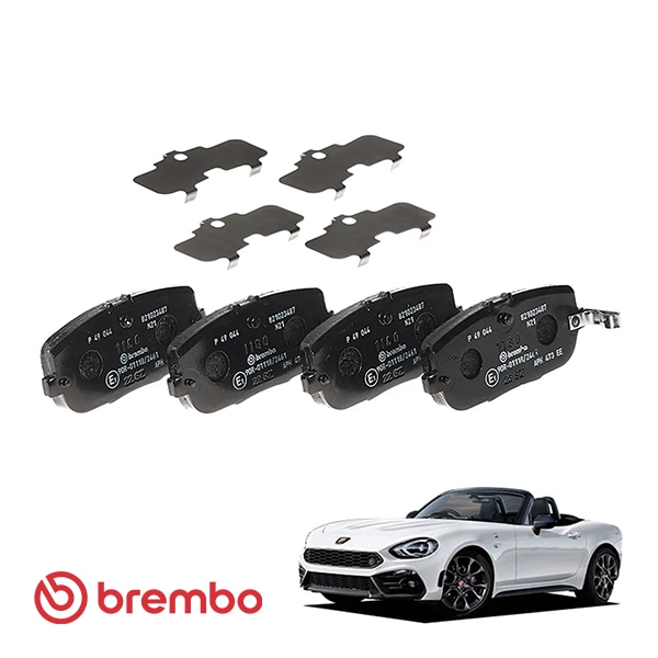 【BREMBO 正規品】 アバルト 124スパイダー NF ABARTH リア ブレーキパッドセット 左右4枚 ブレンボ プライム ECE R90 認証 P49044