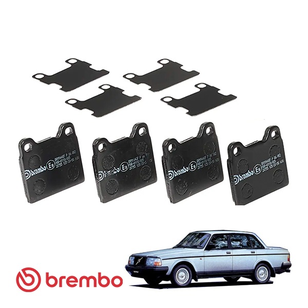 【BREMBO 正規品】 ボルボ 240 セダン エステート AB 2.0L VOLVO リア ブレーキパッドセット 左右4枚 ブレンボ プライム ECE R90 認証 P86002