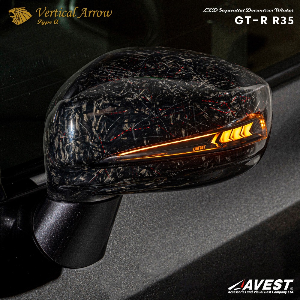 ��Forged Carbon Fiber Phantom Red��ή��륦���󥫡� GT-R R35 �������󥷥�뵡ǽ�� ή���ɥ��ߥ顼�����󥫡����