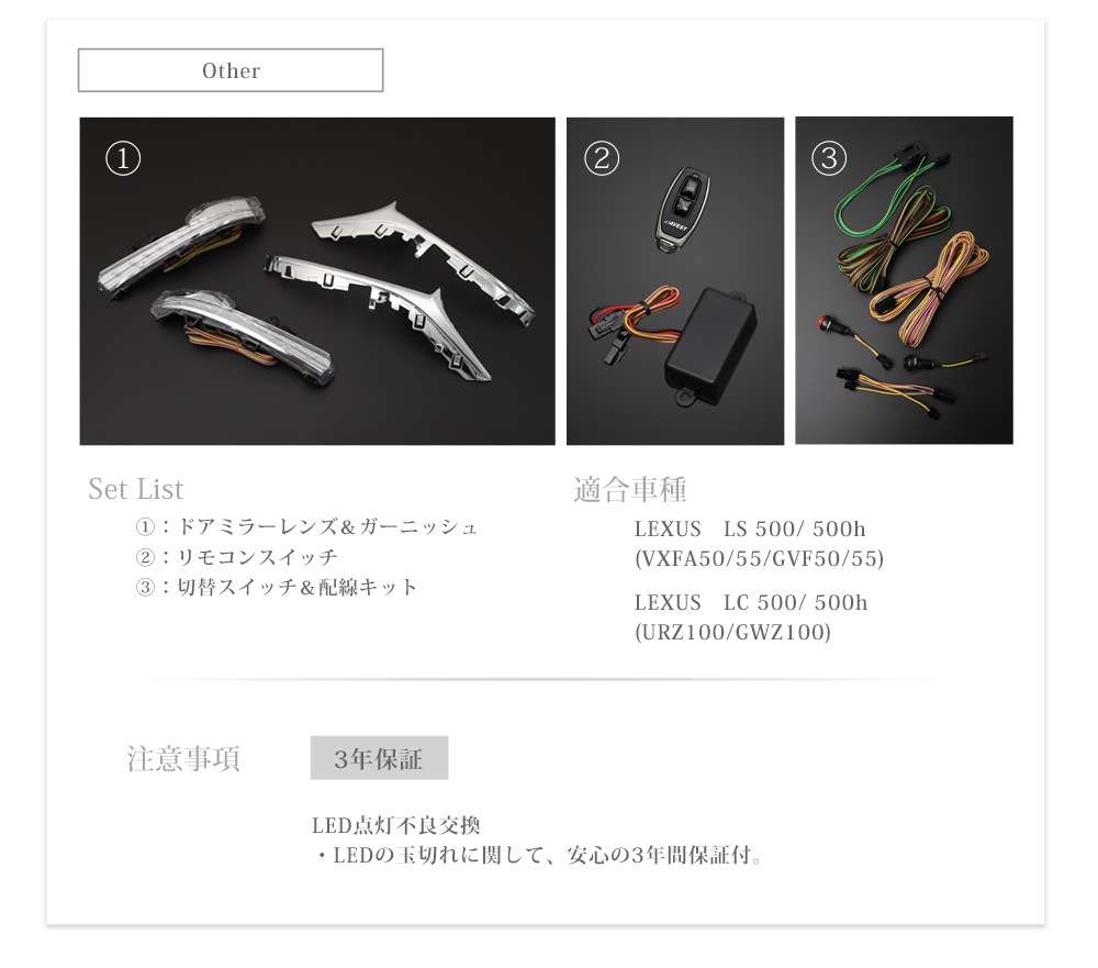 ή��륦���󥫡� LEXUS LS500 LS500h LC500 LC500h �������󥷥�뵡ǽ��ή���ɥ��ߥ顼�����󥫡����