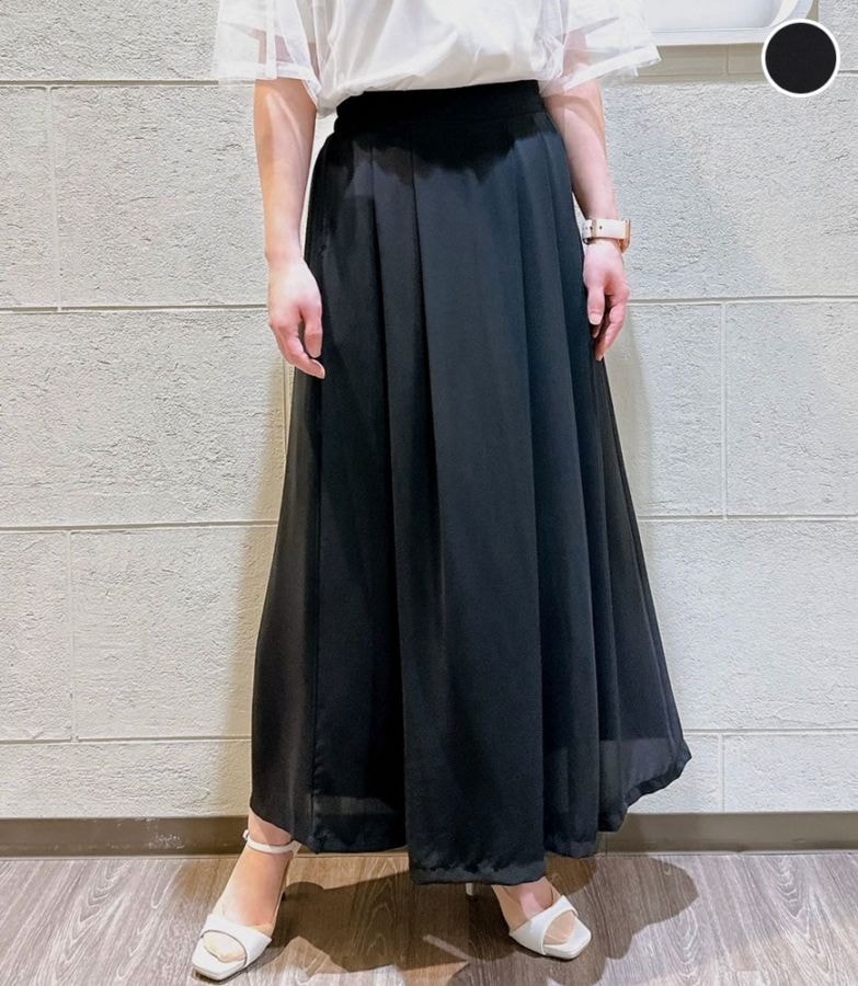 ラップシフォンワイドパンツ