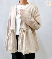 ノーカラーペプラムジャケット