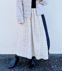 ツイードハイブリッドスカート