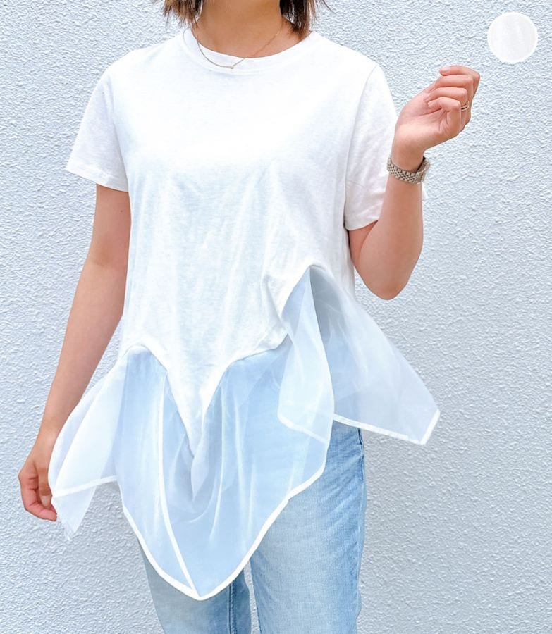 オーガンジードッキングTシャツ
