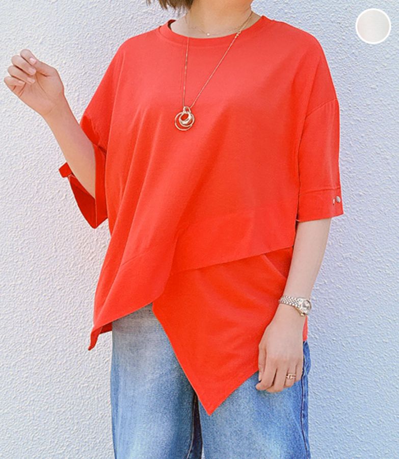 裾アシメカットチュニック