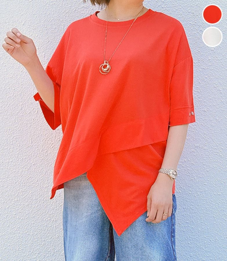 裾アシメカットチュニック