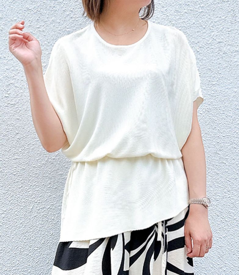 ウエスト絞りドルマンニット