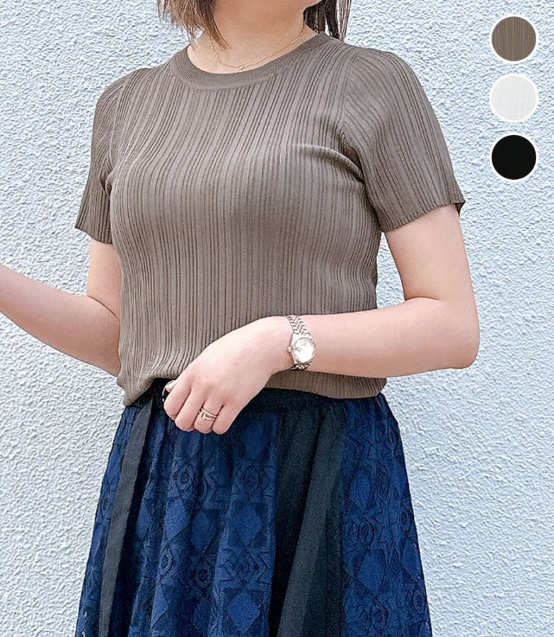 ランダムリブサマーニット