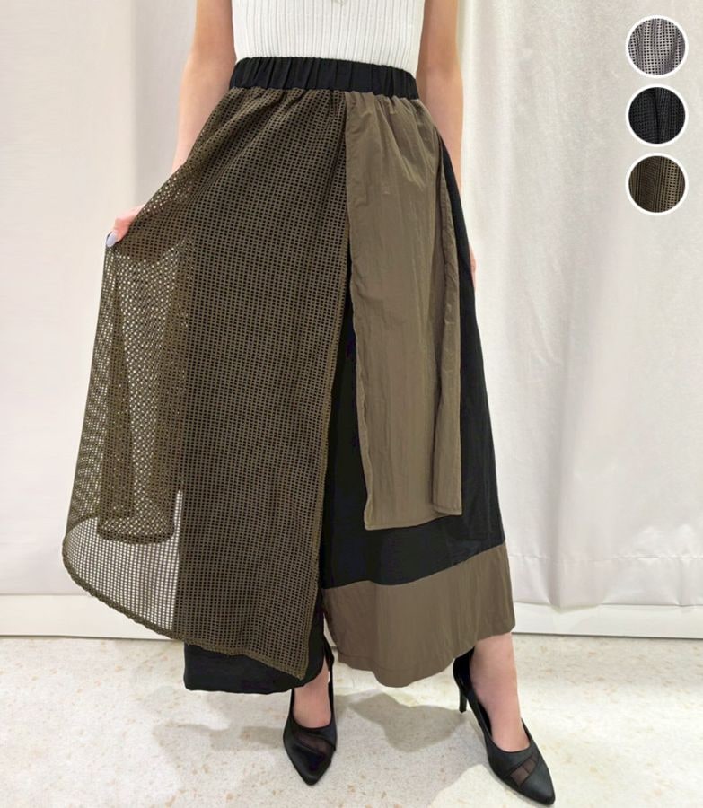 オーバーメッシュワイドパンツ