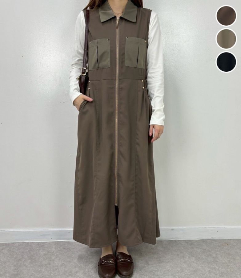 ロングジレワンピース