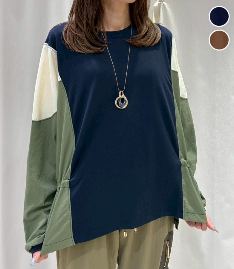 サイド配色切替トップス