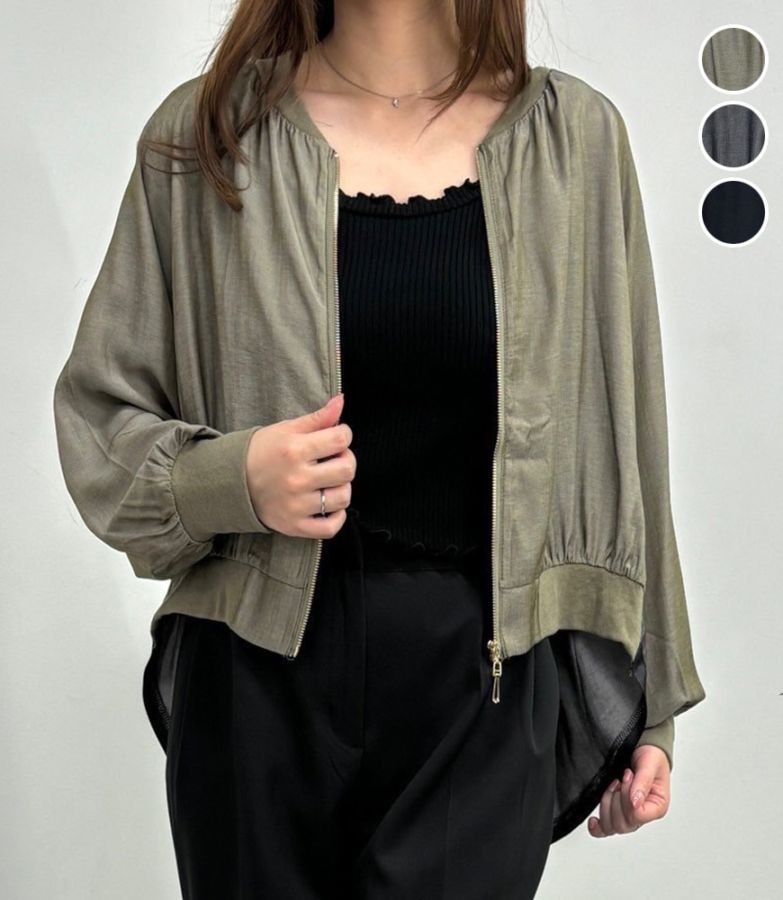 ロングテール配色ブルゾン