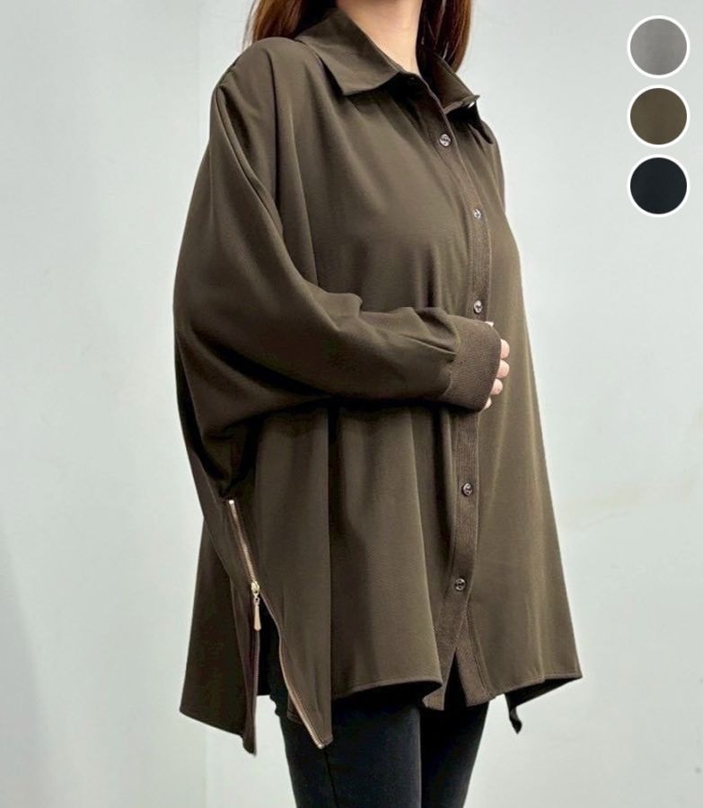 サイドZIPドルマンシャツ
