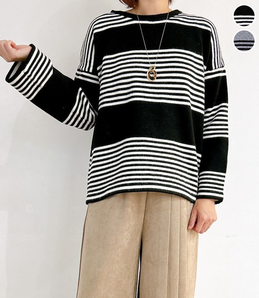 ボーダーニットトップス
