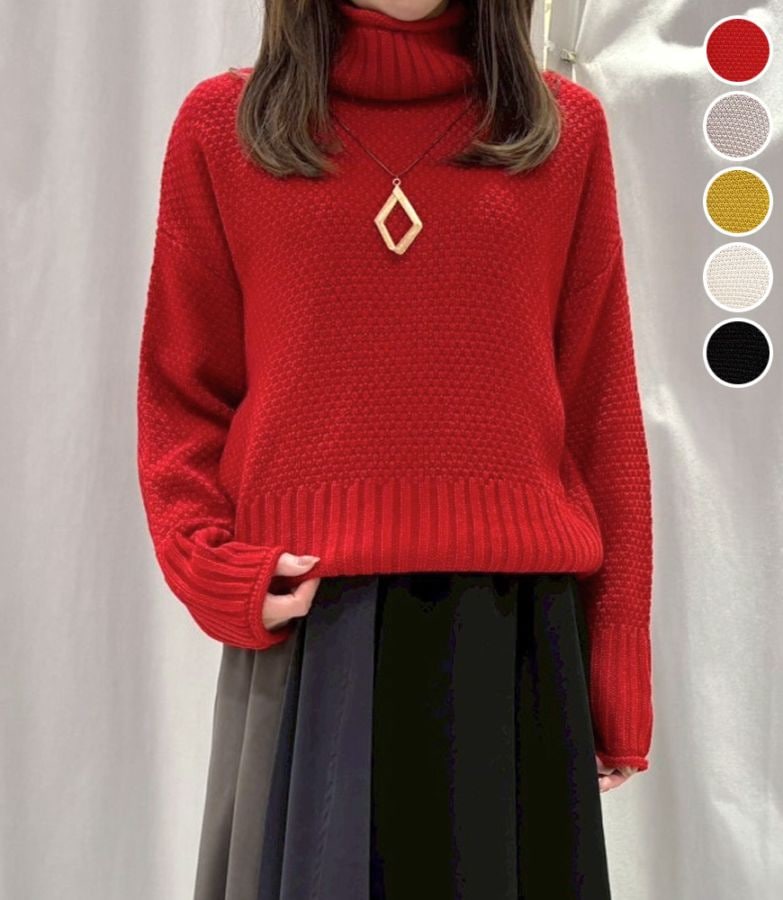 鹿の子編みニット