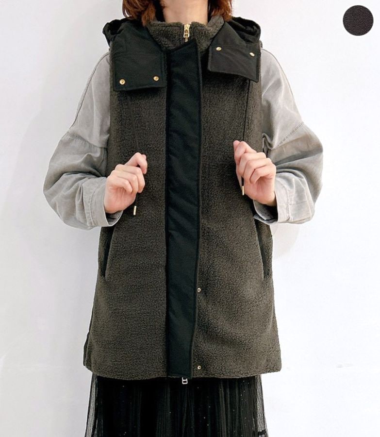 ボア切替フーディーベスト