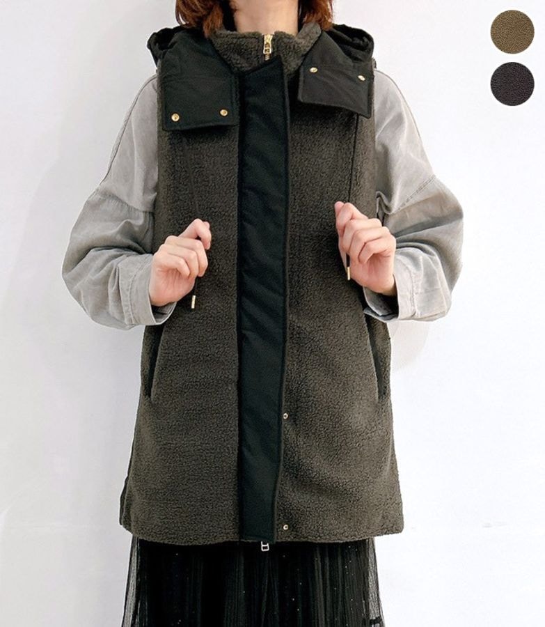 ボア切替フーディーベスト