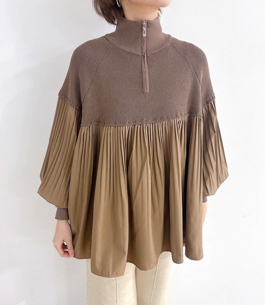 プリーツドッキングニット