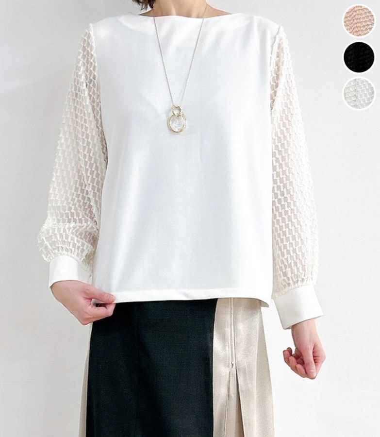 ジャガードシアー袖プルオーバー