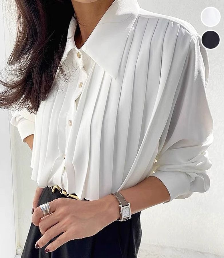 プリーツヨークシャツ