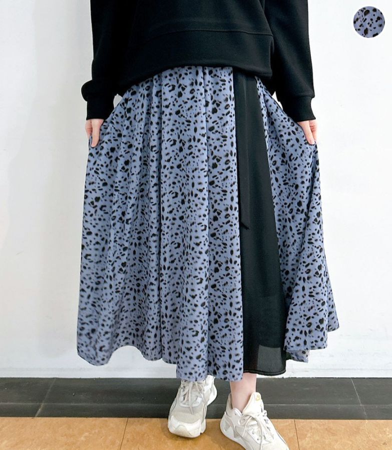 レオパード柄フレアスカート