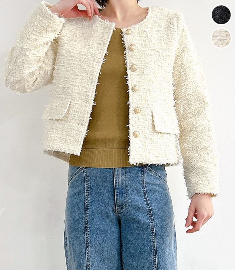 リボンヤーン ツイードジャケット