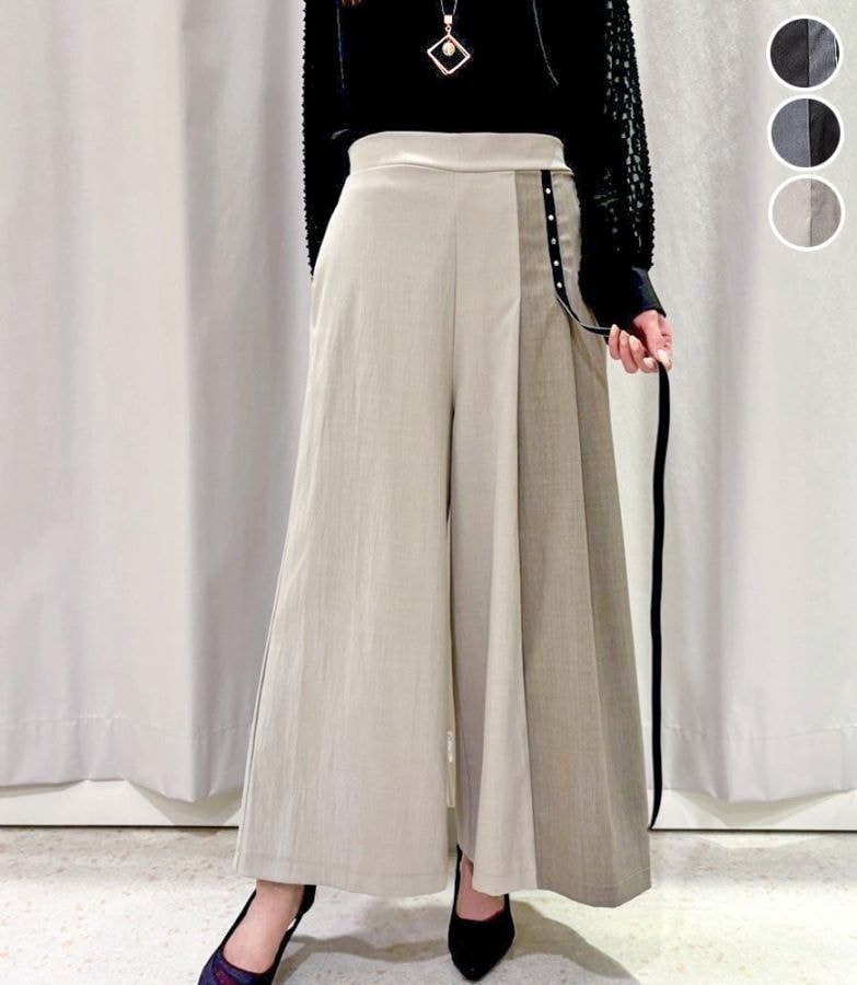 スタッズテープライン ワイドパンツ