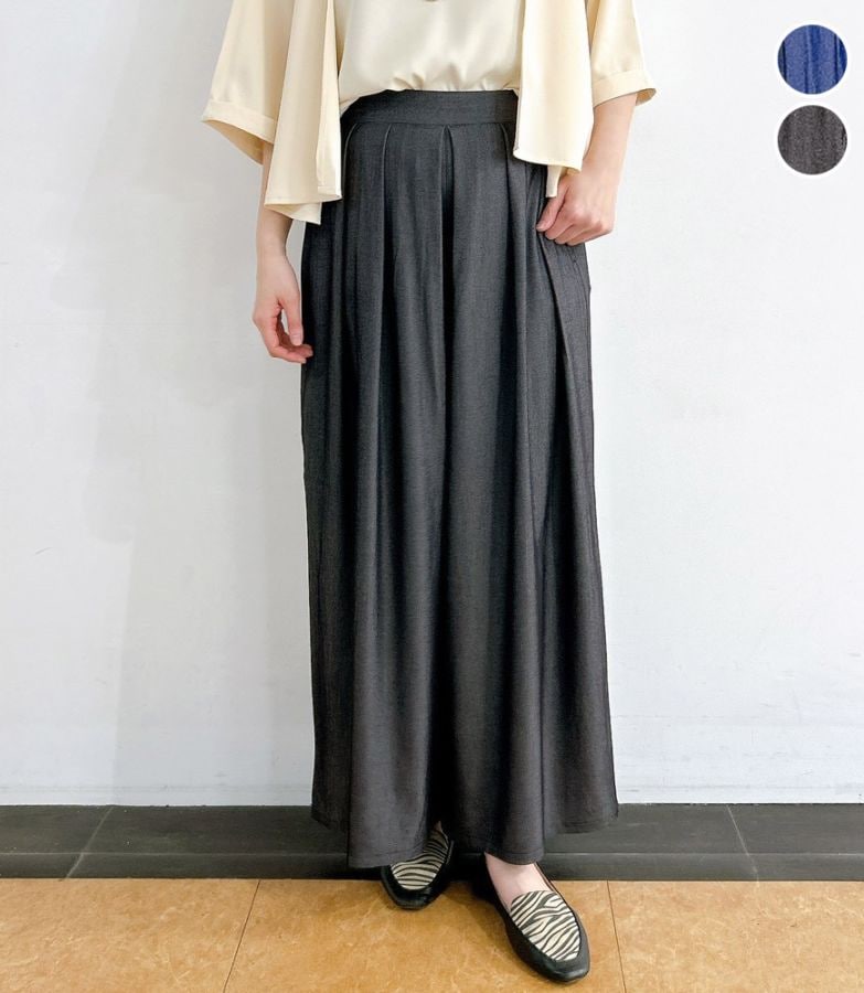 テンセルデニムワイドパンツ