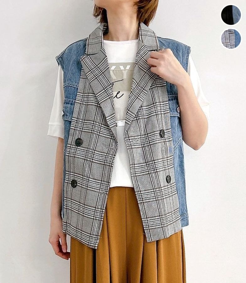 ドッキングデニムベスト