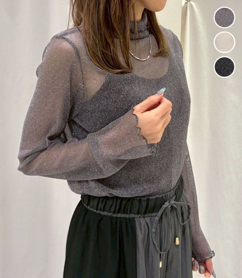 ラメ入りシアートップス