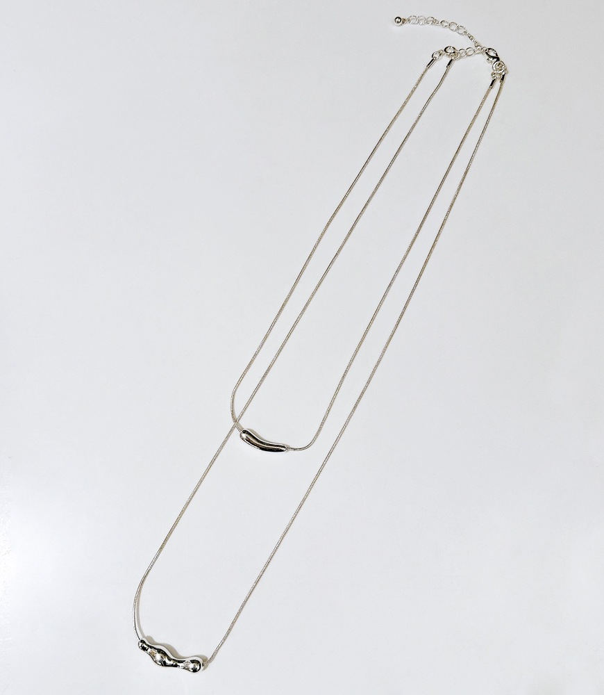 メタルライン2連ネックレス
