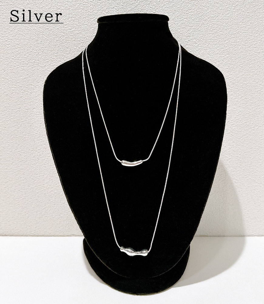 メタルライン2連ネックレス