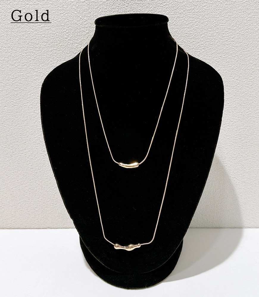 メタルライン2連ネックレス