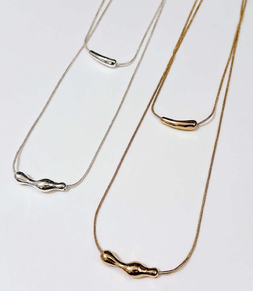 メタルライン2連ネックレス