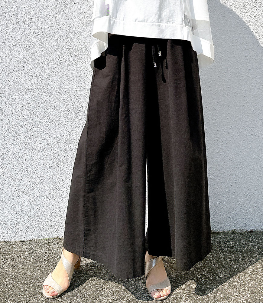 麻ライクワイドパンツ