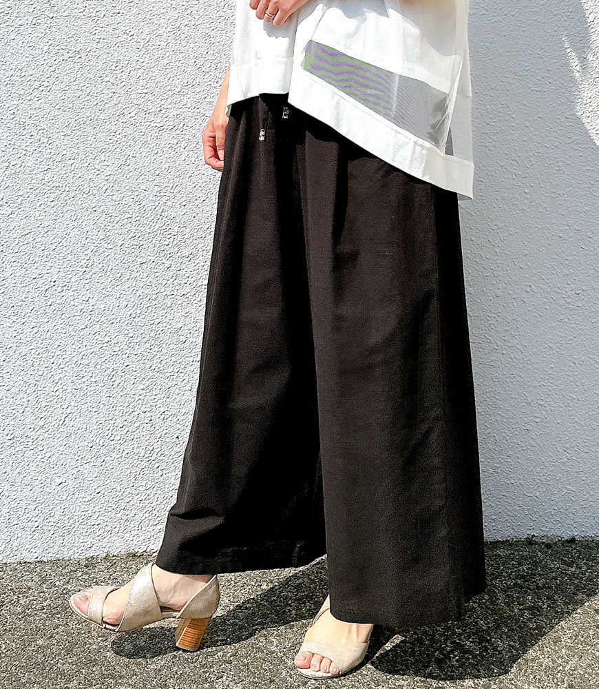 麻ライクワイドパンツ