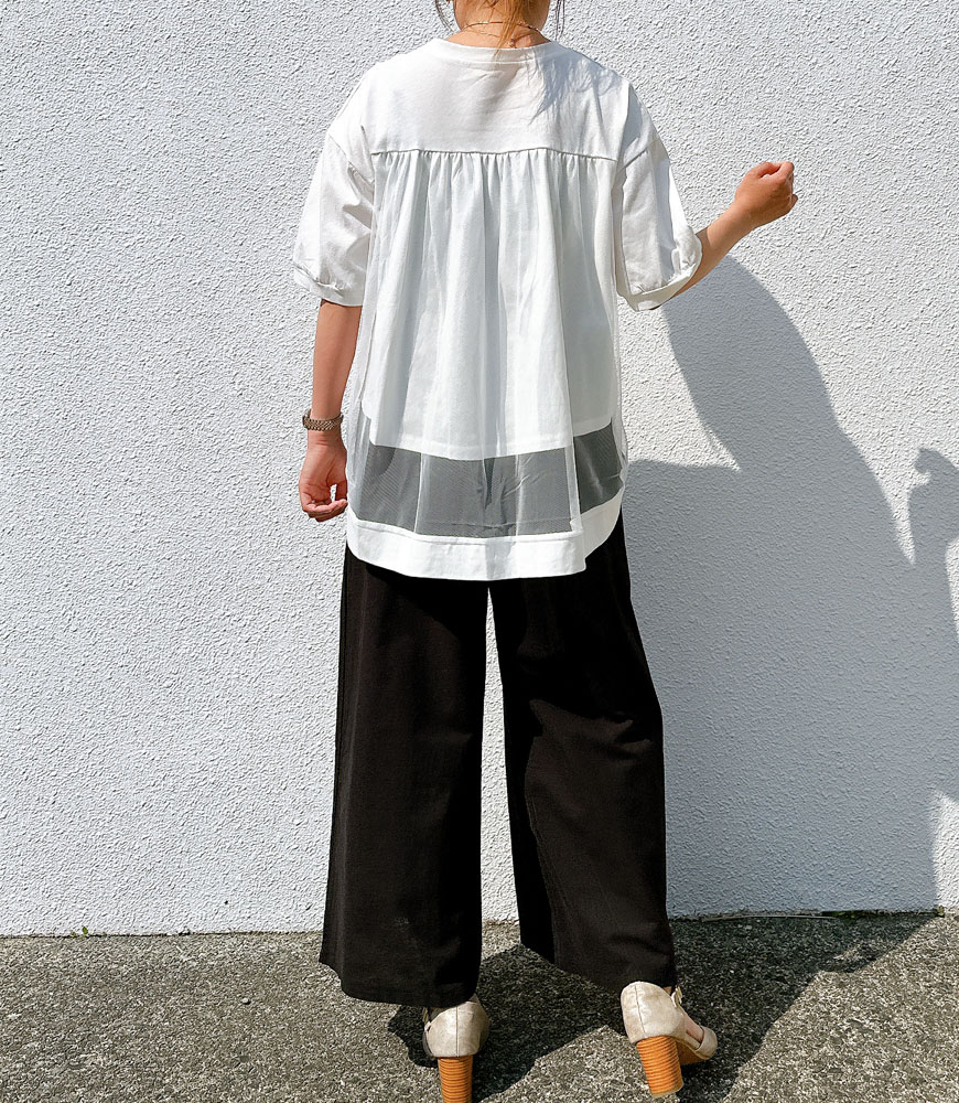 麻ライクワイドパンツ