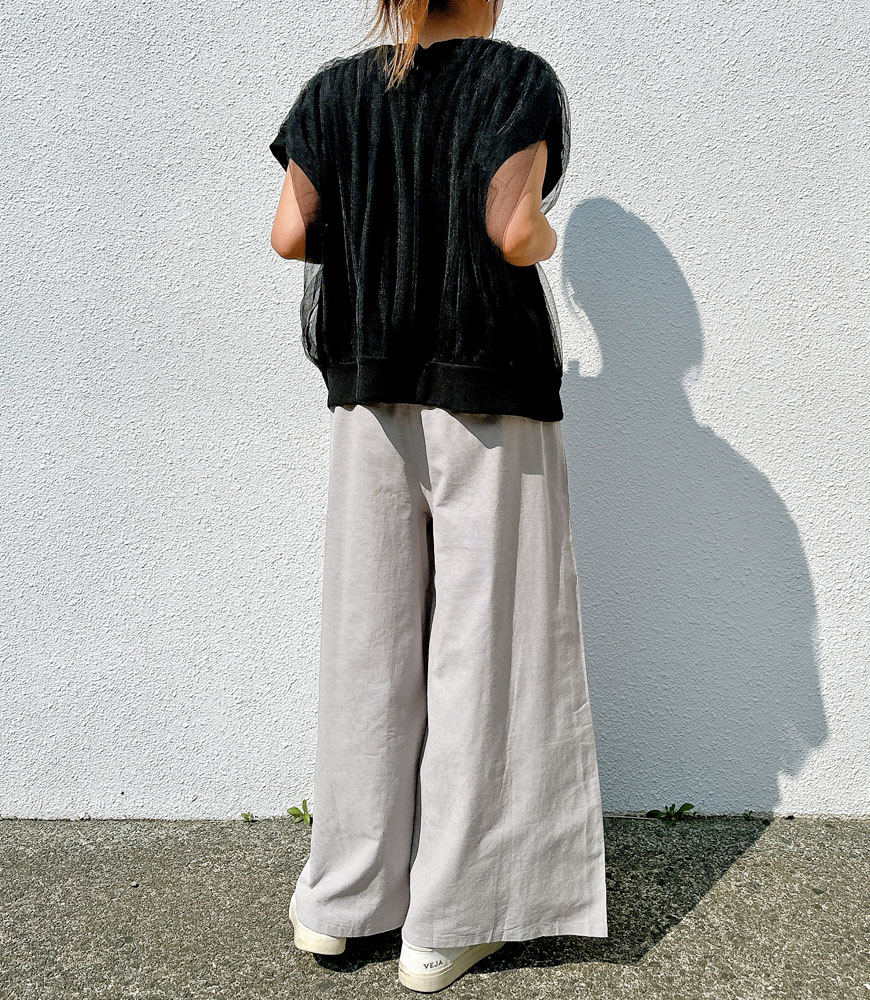 麻ライクワイドパンツ