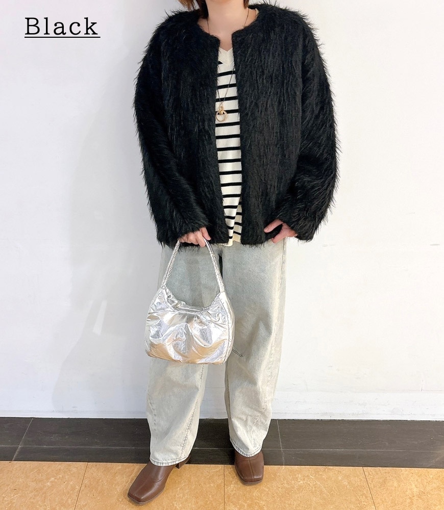 フェイクファーコクーンジャケット