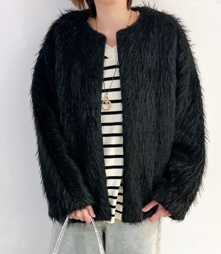 フェイクファーコクーンジャケット