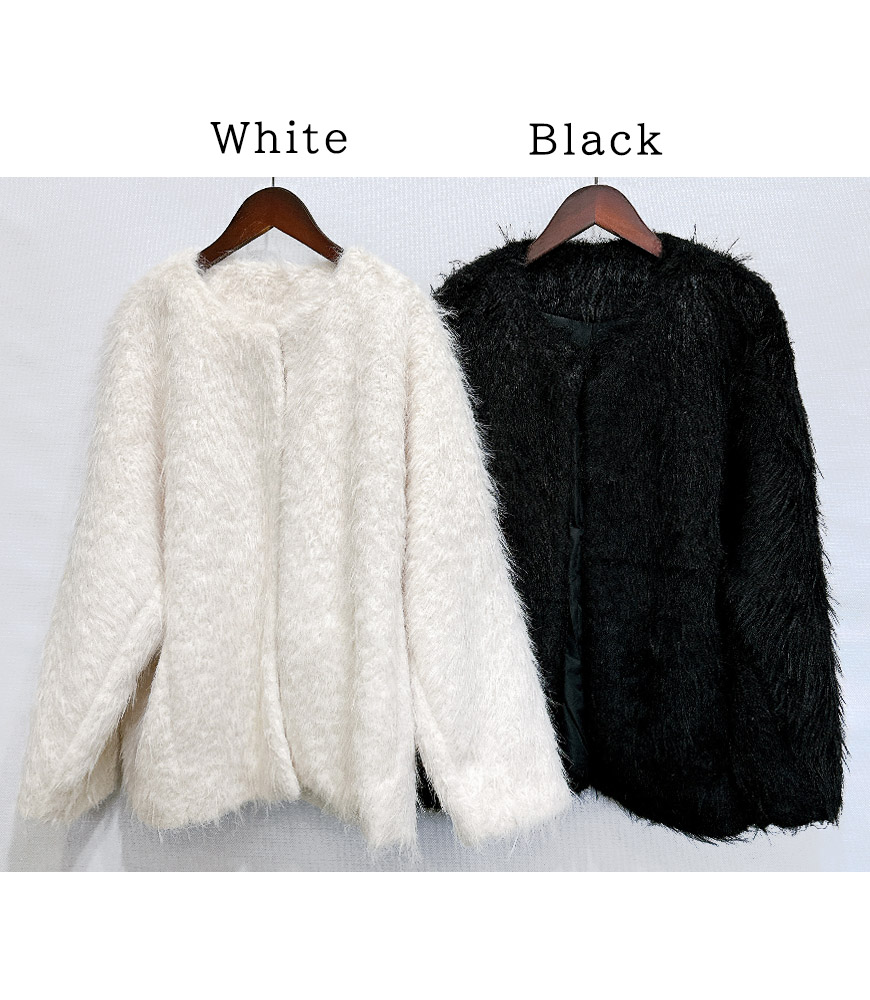 フェイクファーコクーンジャケット