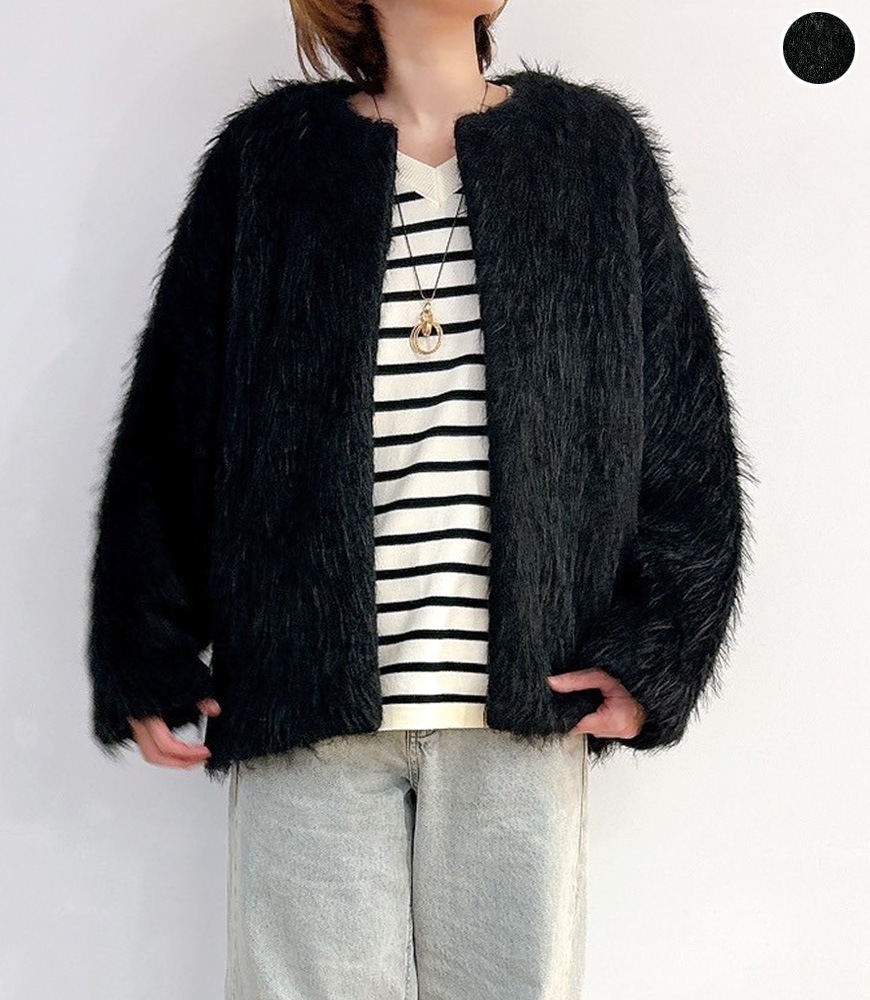 フェイクファーコクーンジャケット
