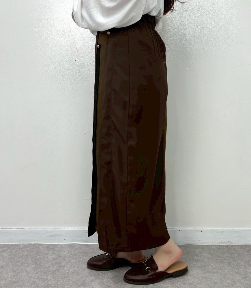 異素材切替配色タイトスカート