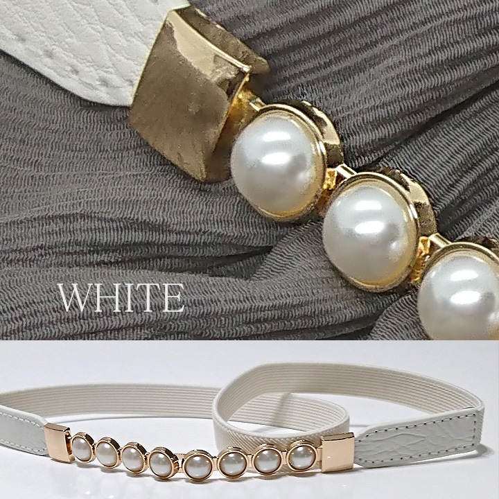 パールバックル細ゴムベルト