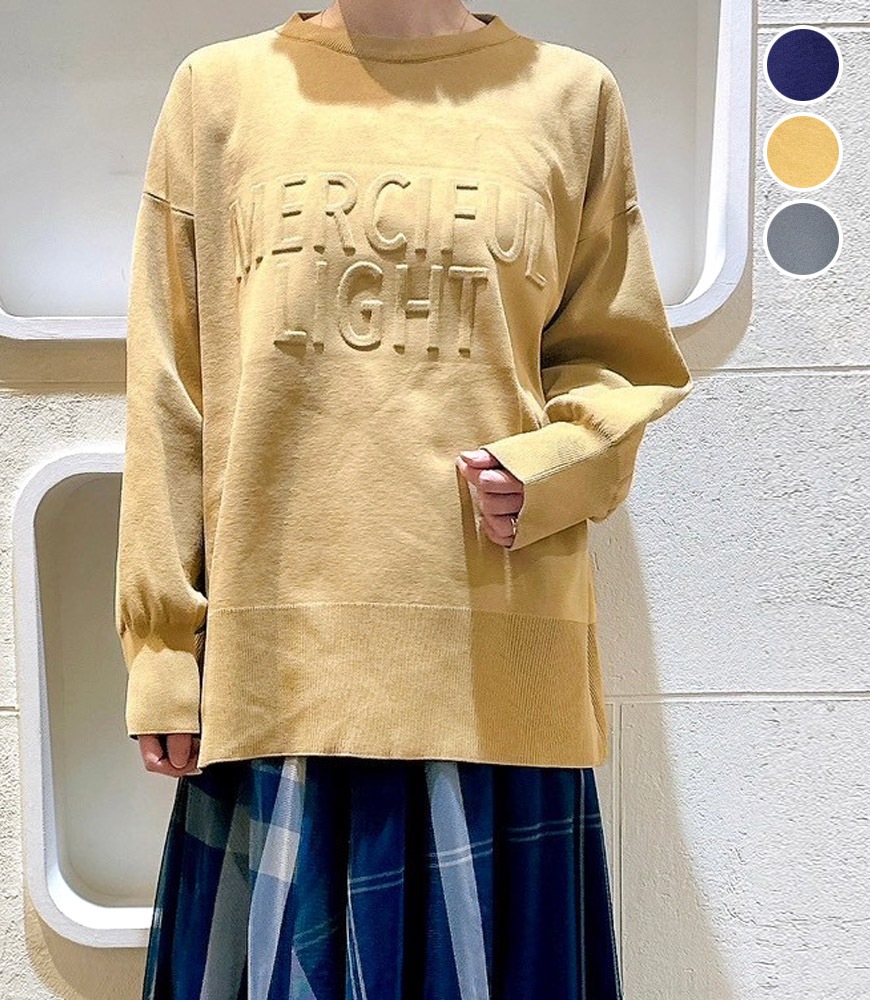 エンボスロゴ ニットプルオーバー