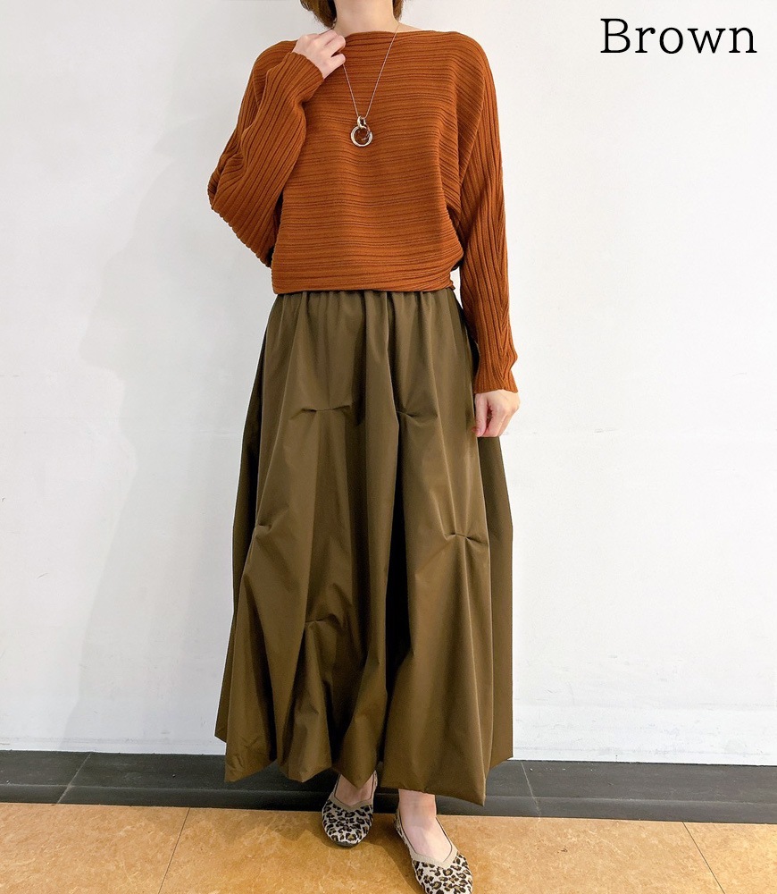 ドルマン袖リブニット