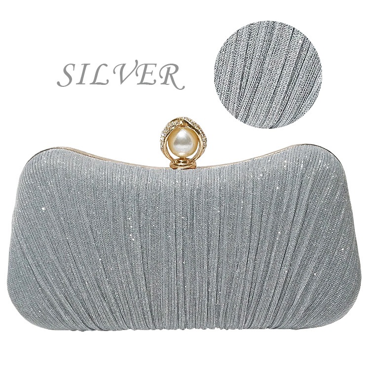 ラメ×プリーツパーティーバッグ