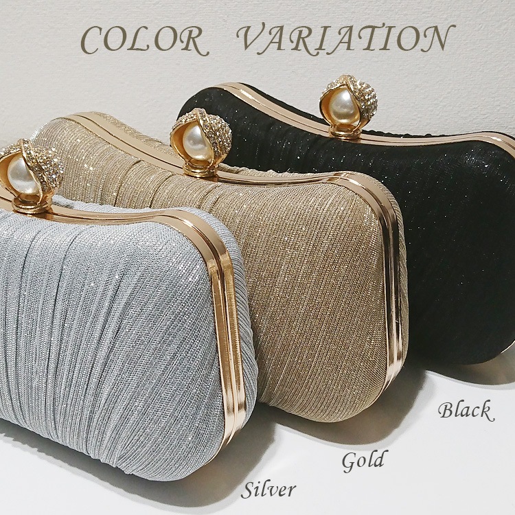 ラメ×プリーツパーティーバッグ