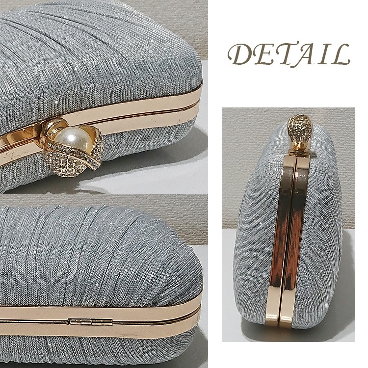 ラメ×プリーツパーティーバッグ